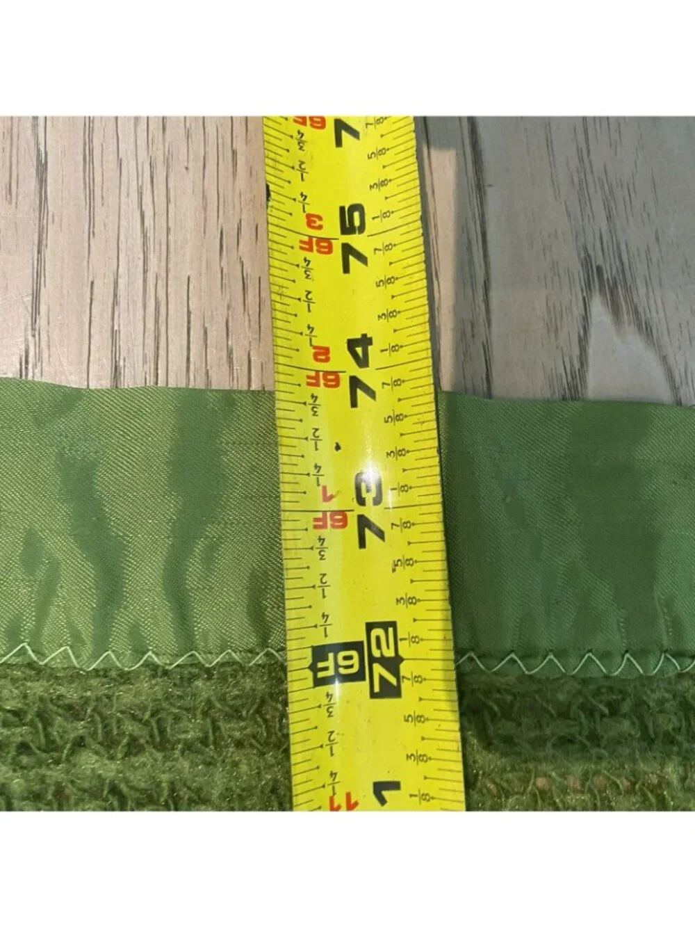 Vintage Sears Waffle Weave Blanket Avocado Green 74x68 Nylon/Rayon